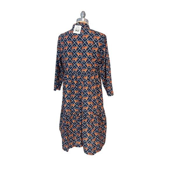Classic Southern Smocks Womens Long Sleeve Tiger Print Dress NWT Large - Picture 3 of 6